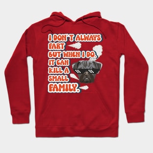 I don t always fart but when I do it can kill a small family Funny quote pug farting Hoodie